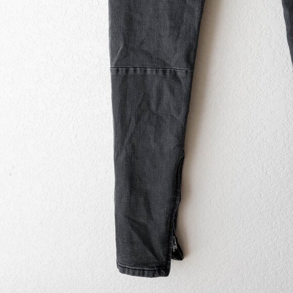 MNML Men’s Black Skinny Jeans Size 32 Ankle Zip Button Fly Streetwear Denim - Picture 6 of 7